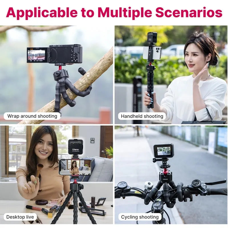 Professional multifunctional tripod for smartphone and camera video vlogging in colour 2985 set.