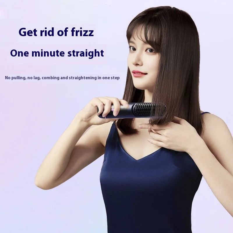 Portable negative ion hair comb in white, dark blue, and grey colour options.