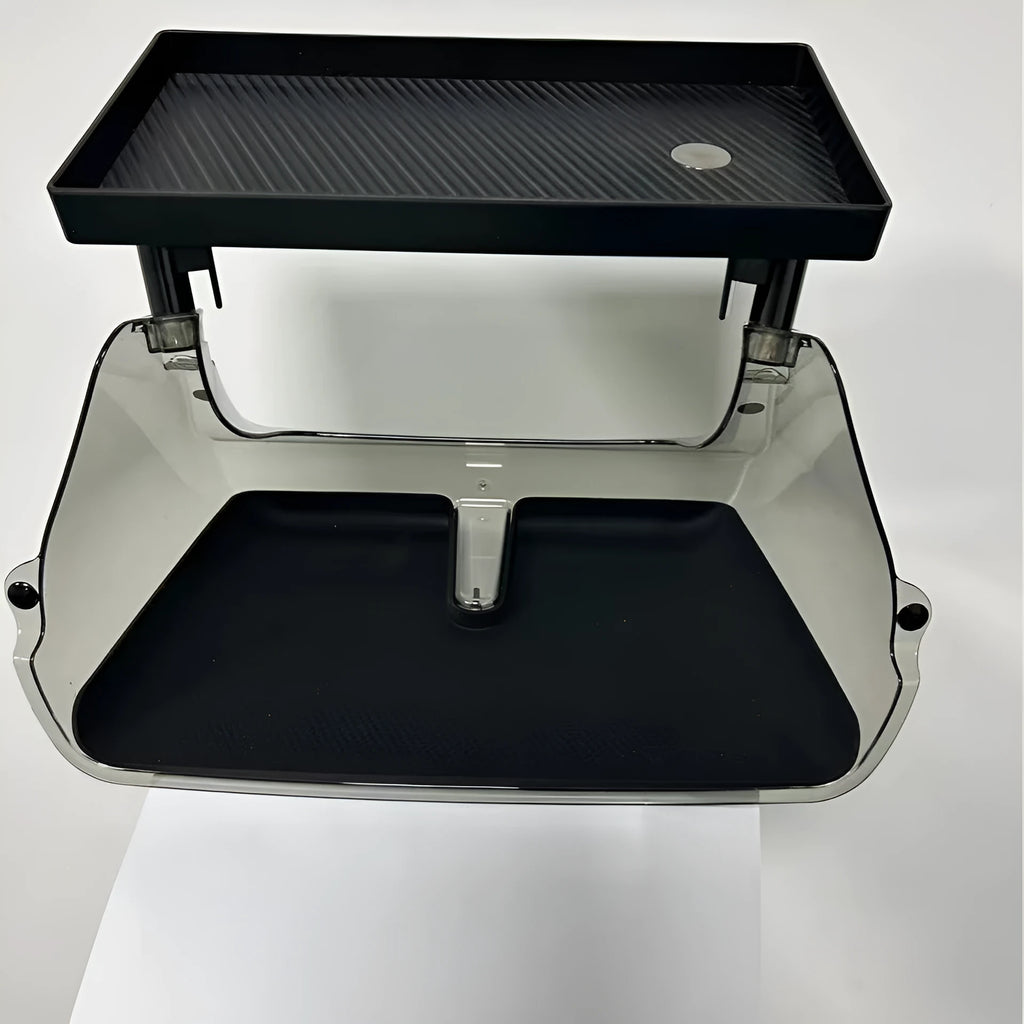 Black ABS storage box for Tesla Model 3 and Y centre console with napkin paper box.