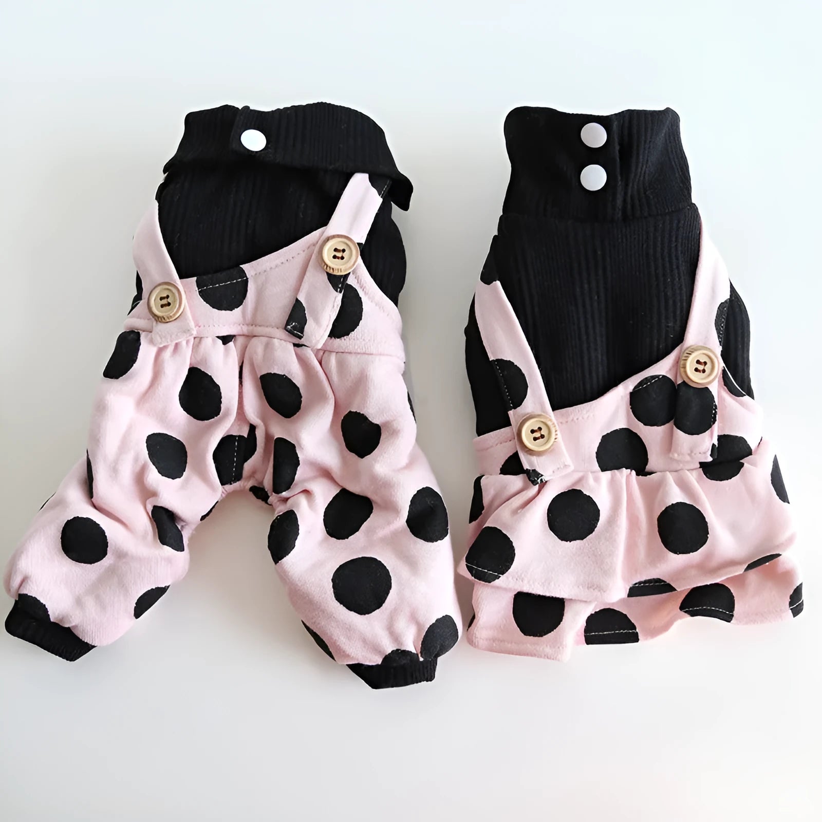 Pet clothing with lapel and shoulder strap design in casual cloth fabric