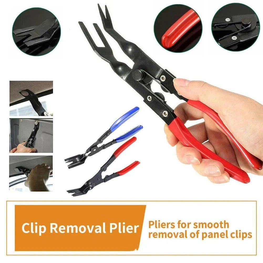 Blue car door panel removal pliers with forged steel construction, measuring 240mm in length.