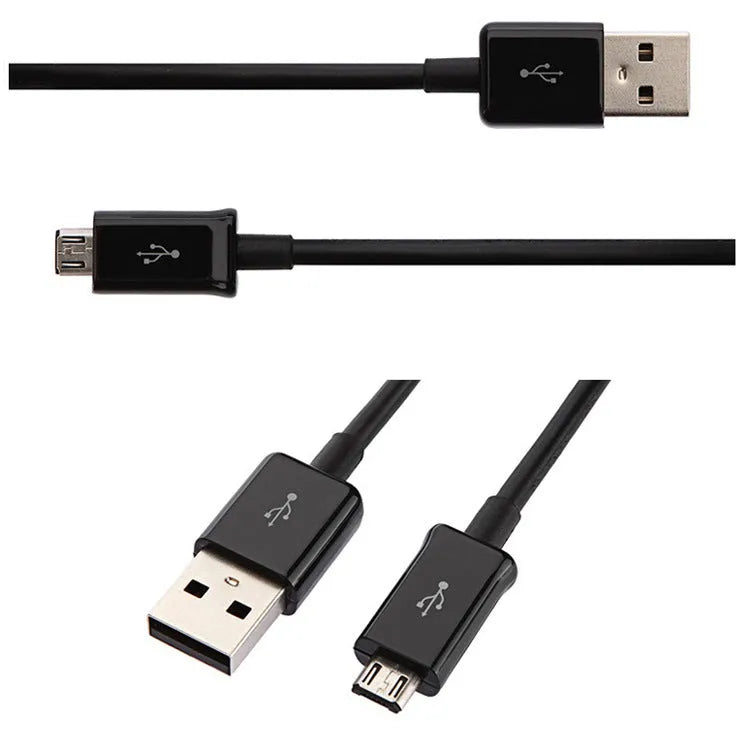 Android Micro USB universal data cable in black or white with 1 metre PVC cable