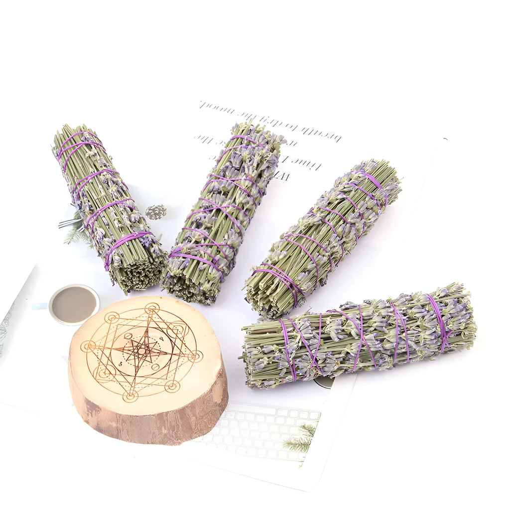 A single, approximately 4-inch-long dried flower aromatherapy stick with lavender fragrance on a plain background.