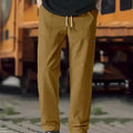 Men's light grey polyester trousers for spring and autumn casual wear