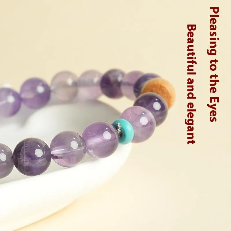 Natural amethyst crystal bracelet dream amethyst purple beads 6mm 8mm handmade Putuo Mountain