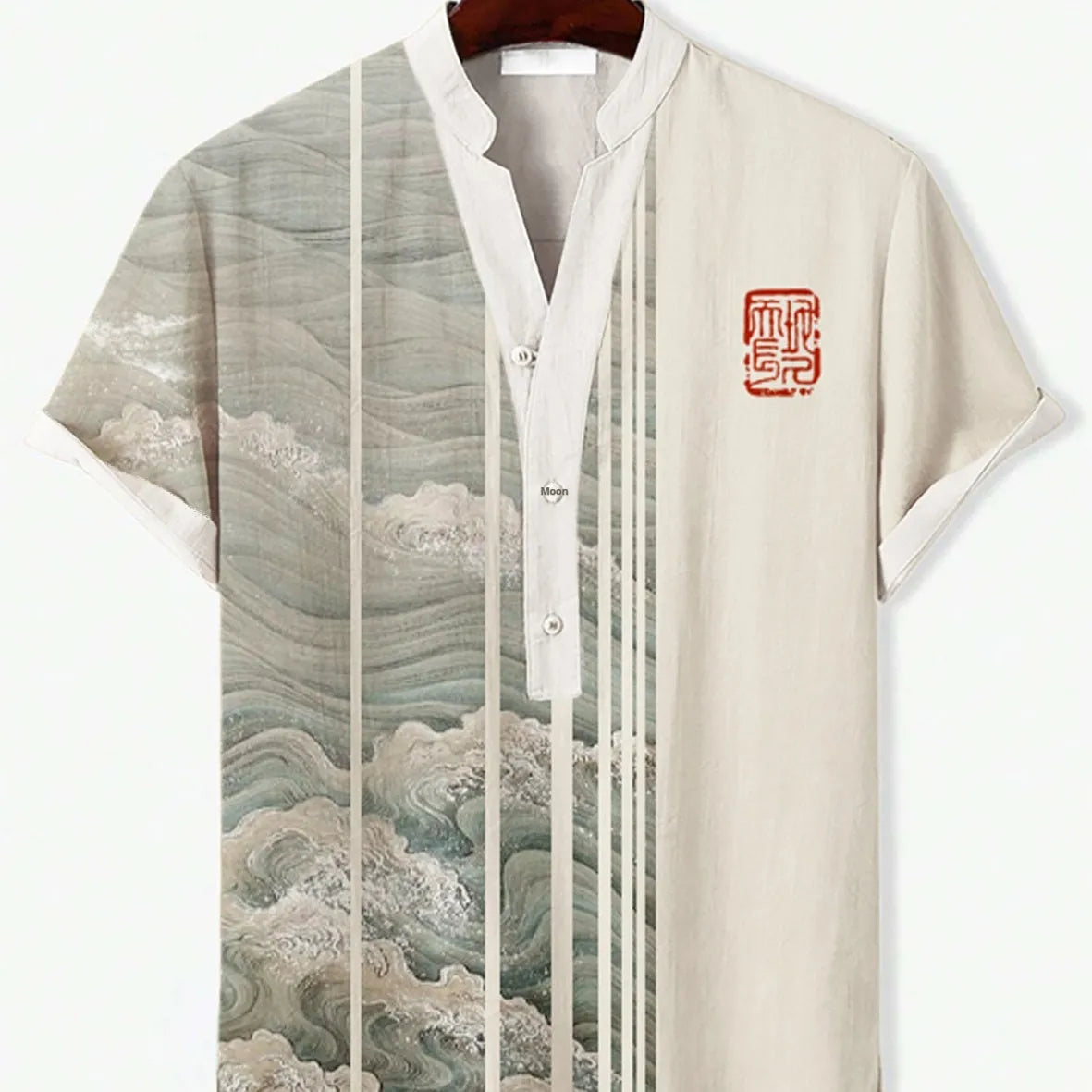 3D digital animal print on a short sleeve polyester shirt, shown in one of multiple available colours.