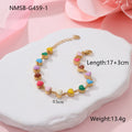 Gold plated women's bracelet with love heart pendant on titanium steel chain