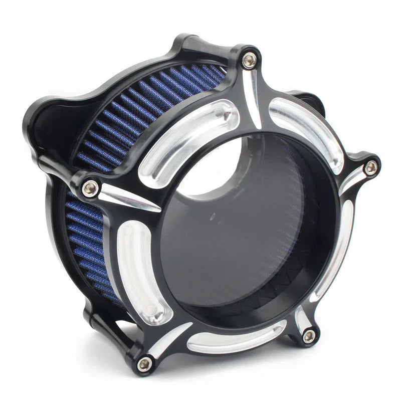 300 aluminium air filter suction retrofitting accessories in multiple colour options including black, red, and blue filter cartridges