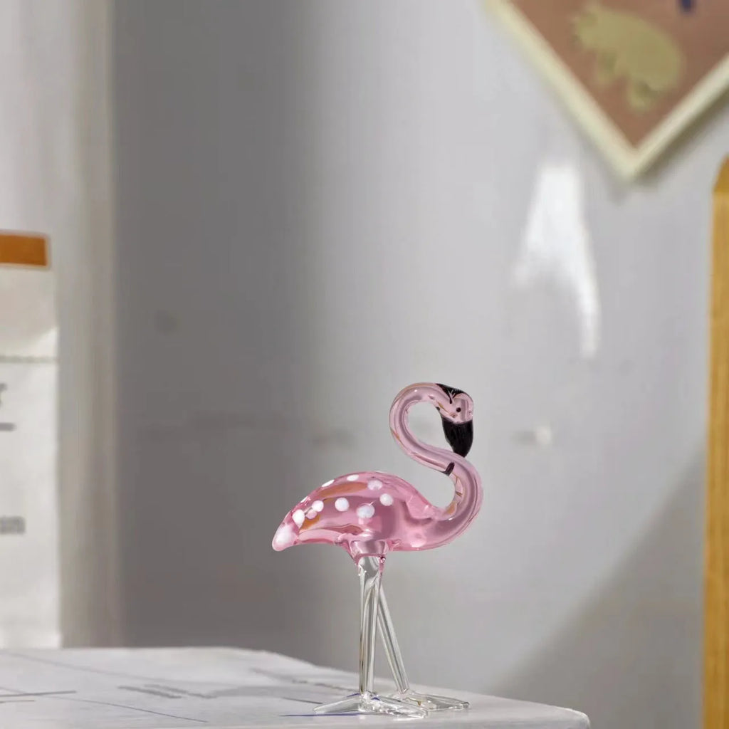 Pink crystal flamingo decorative ornament with modern style for home and gift use