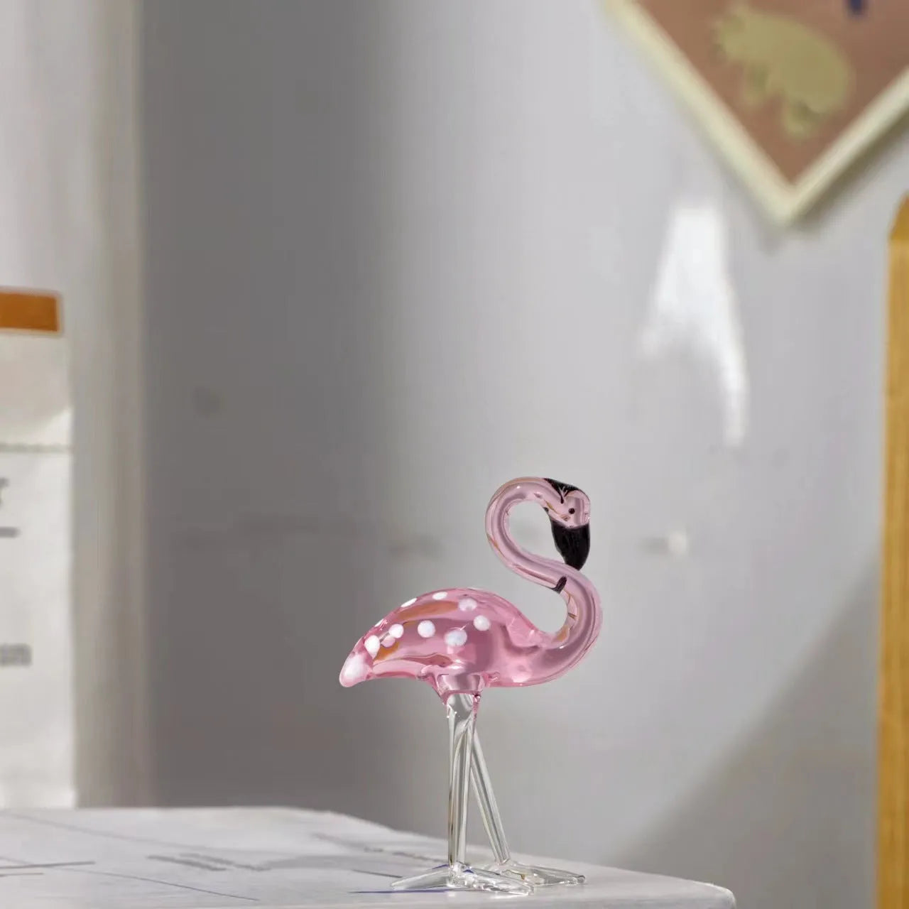 Pink crystal flamingo decorative ornament with modern style for home and gift use