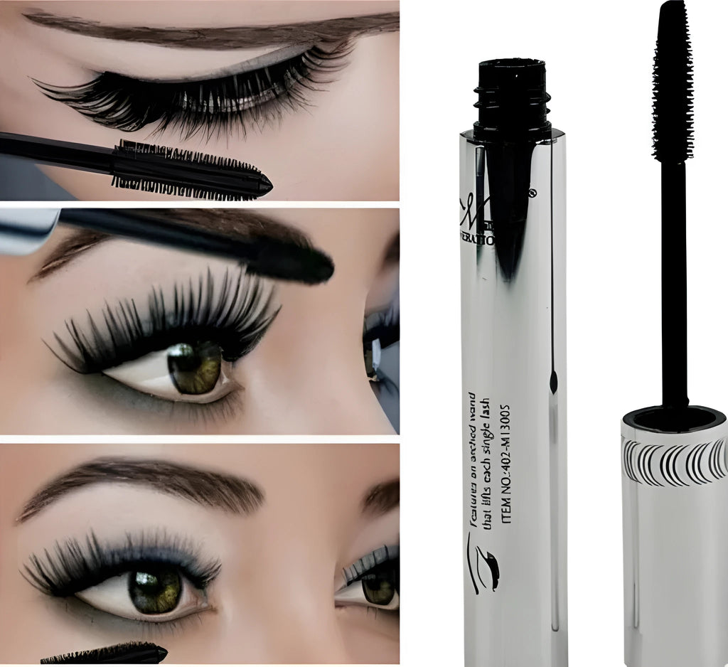Long curling eyelash extension black fiber mascara for voluminous lashes in tube packaging