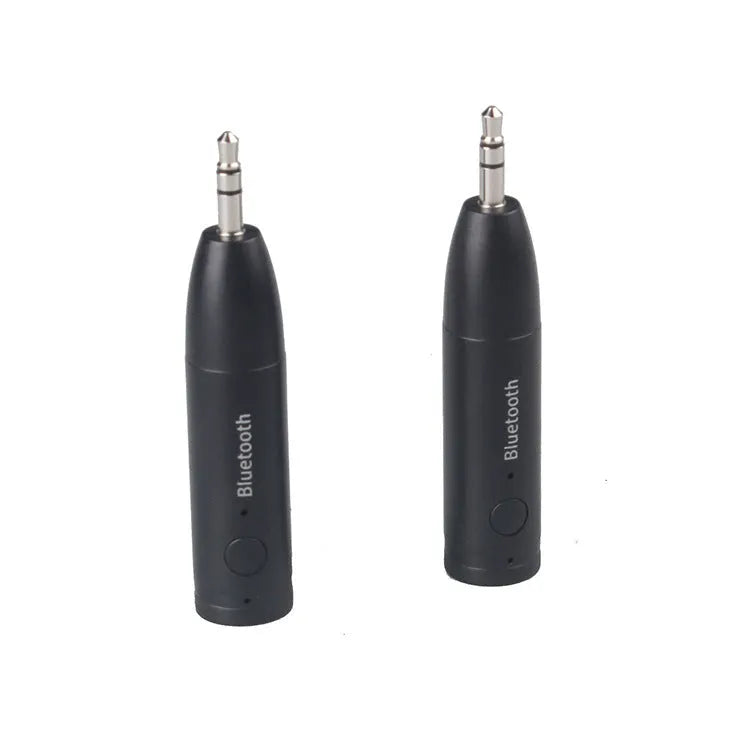 Black car AUX Bluetooth audio receiver with USB cable for wireless music streaming