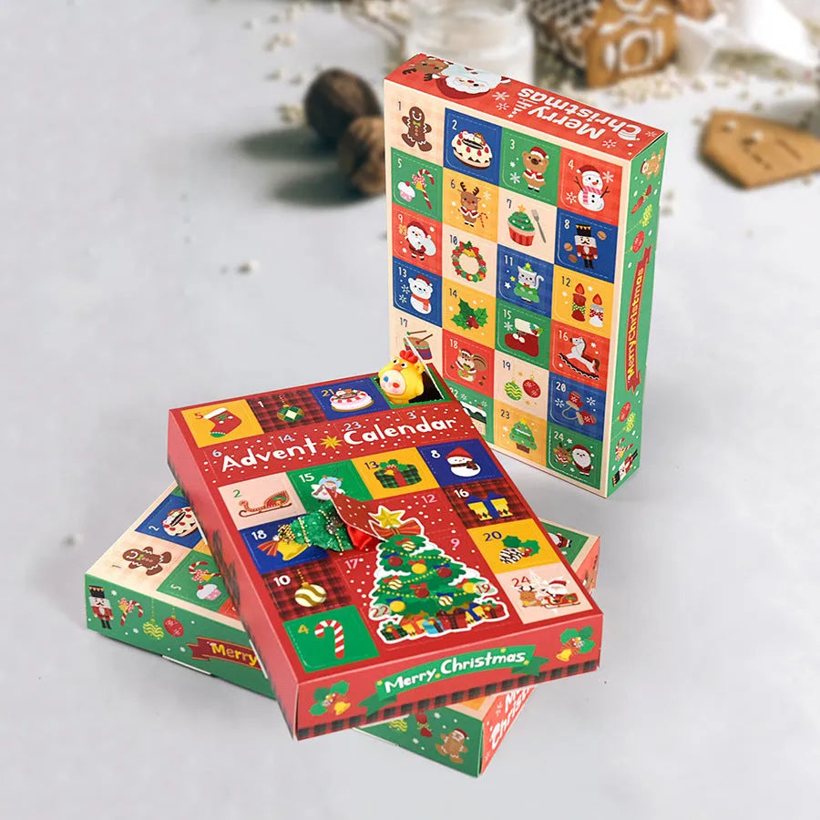 24 Grid Christmas Gift Box Blind Packaging with calendar design, 25x17x4 cm