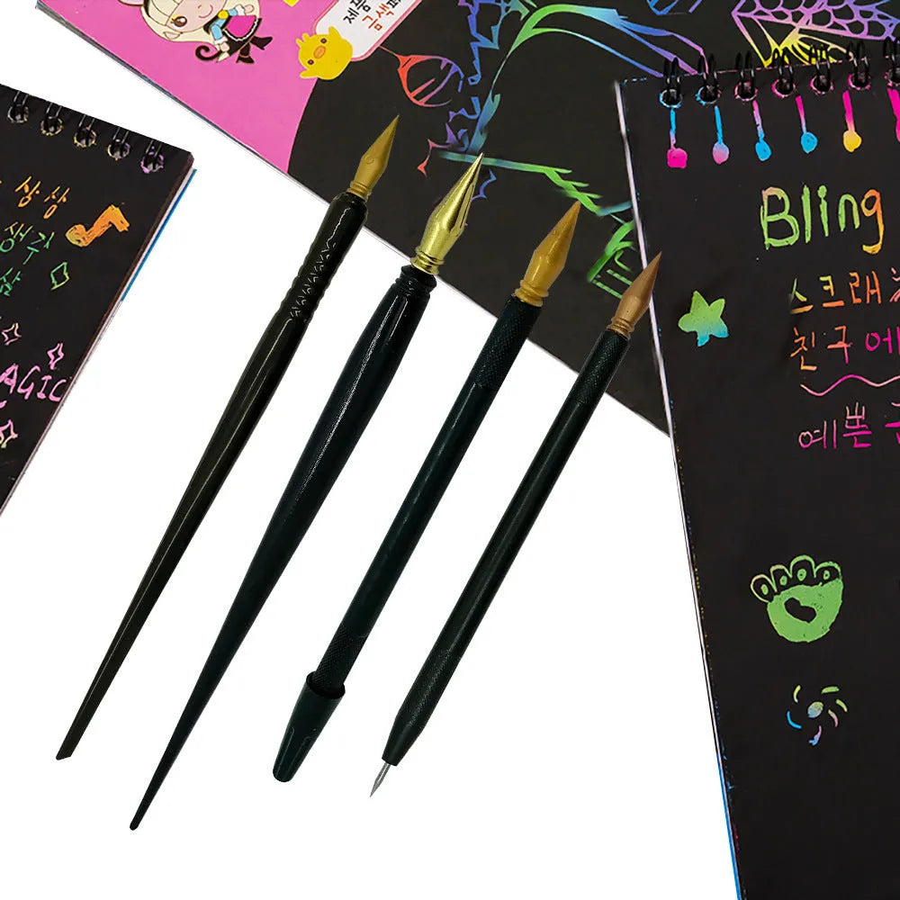 A single PS plastic scratch pen for children's scratch art craft projects.