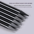 Set of nine art pencils on a card: six graphite pencils and three darker carbonized pencils in wooden casings.