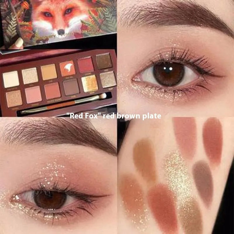 Explorer twelve-colour animal themed eye shadow palette showing cat, tiger, fox and leopard designs
