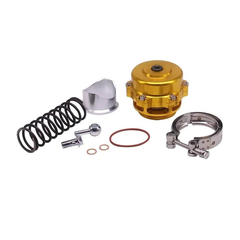 Aluminium alloy pressure relief valve with 50mm diameter showing available colour finishes