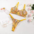 Women's floral polyester bikini underwear set in five colour options