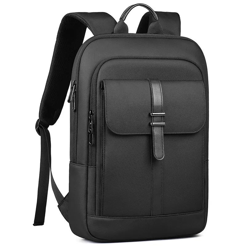 Black lightweight Oxford cloth backpack with urban simplicity style for business commute