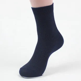 Men's bamboo fibre business socks showing small square pattern design in neutral colour options