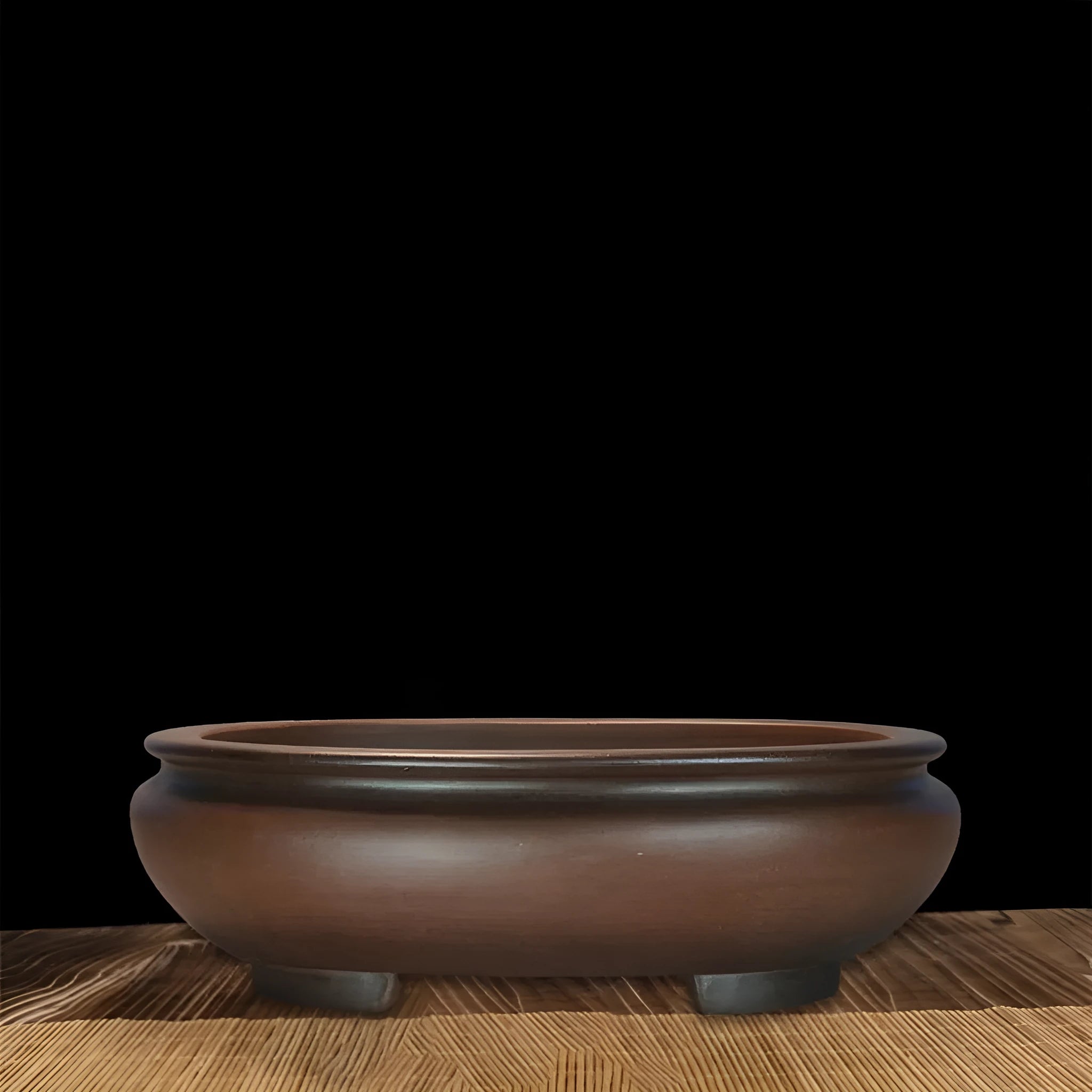Handmade purple clay flowerpot with classical design for indoor desktop plants