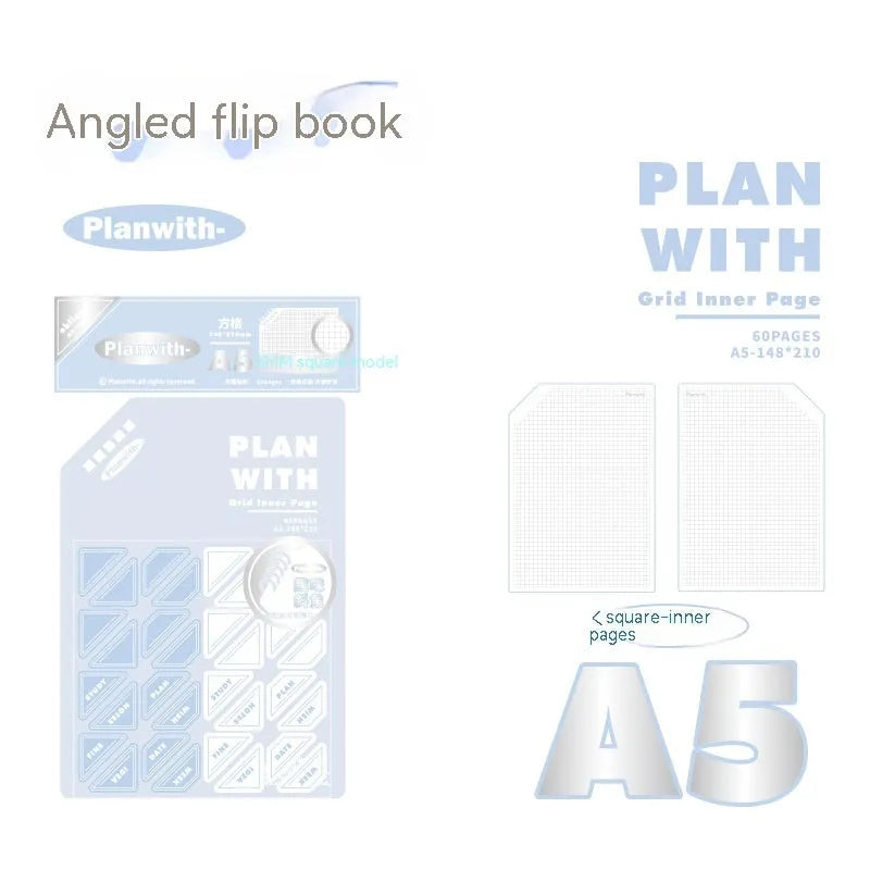 Oblique angle artsy ins style student notebook in A5 or B5 size with salt series design