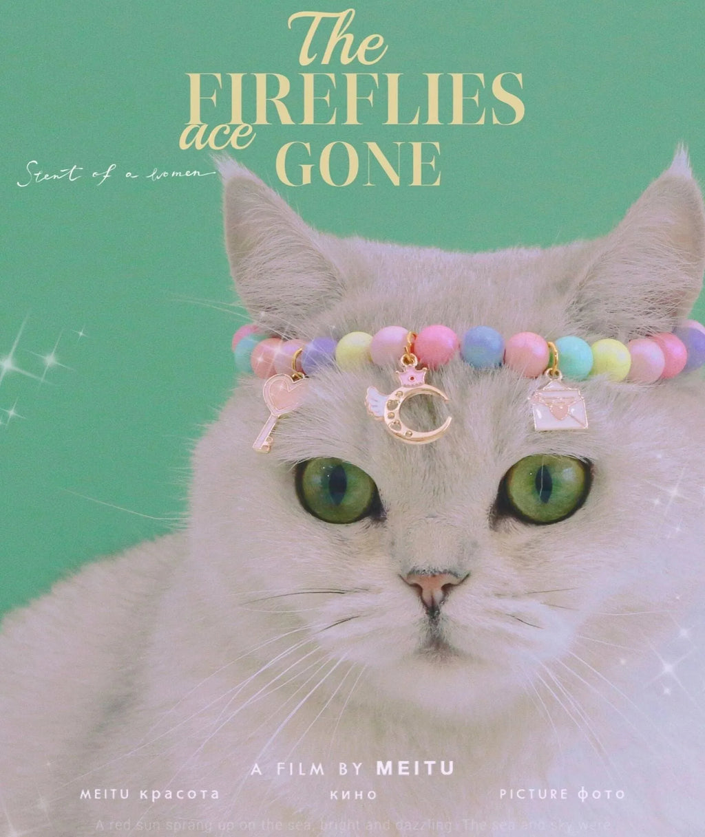 Macaron-themed colourful resin collar and bracelet set for cats or dogs in six design options.