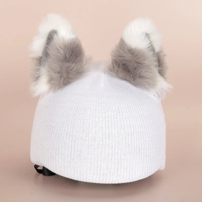 Soft plush cartoon character cover on an M-size bicycle helmet
