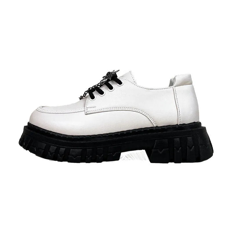 Women's preppy JK style loafers with round toe and cross-strap design in Duke asterism colour