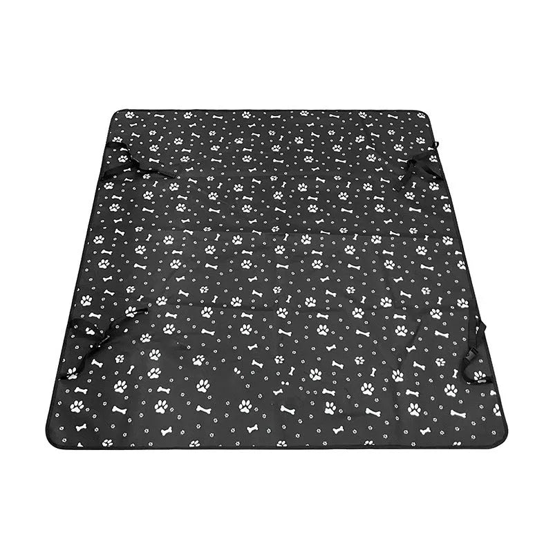 Car rear seat protector mat for dogs in cloth material with water resistant properties