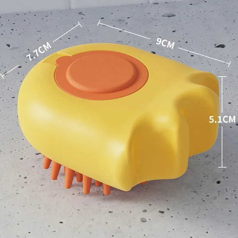 Pet bath brush massage comb with shampoo box in blue orange or yellow colours