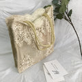 Handmade double layer lace shopping bag in black colour, small size