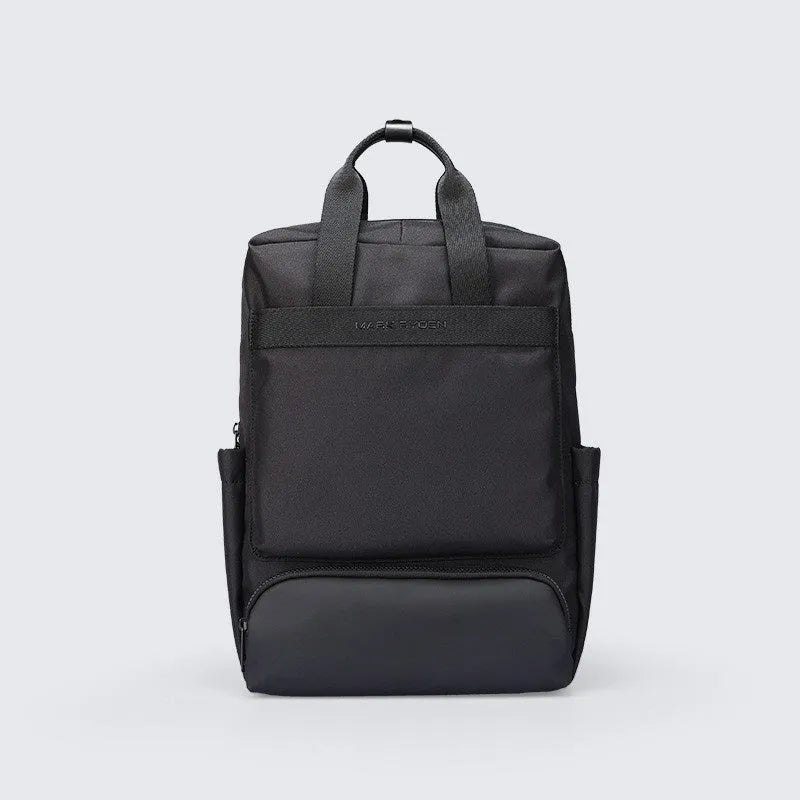 Black Oxford cloth computer backpack with 20-35L capacity