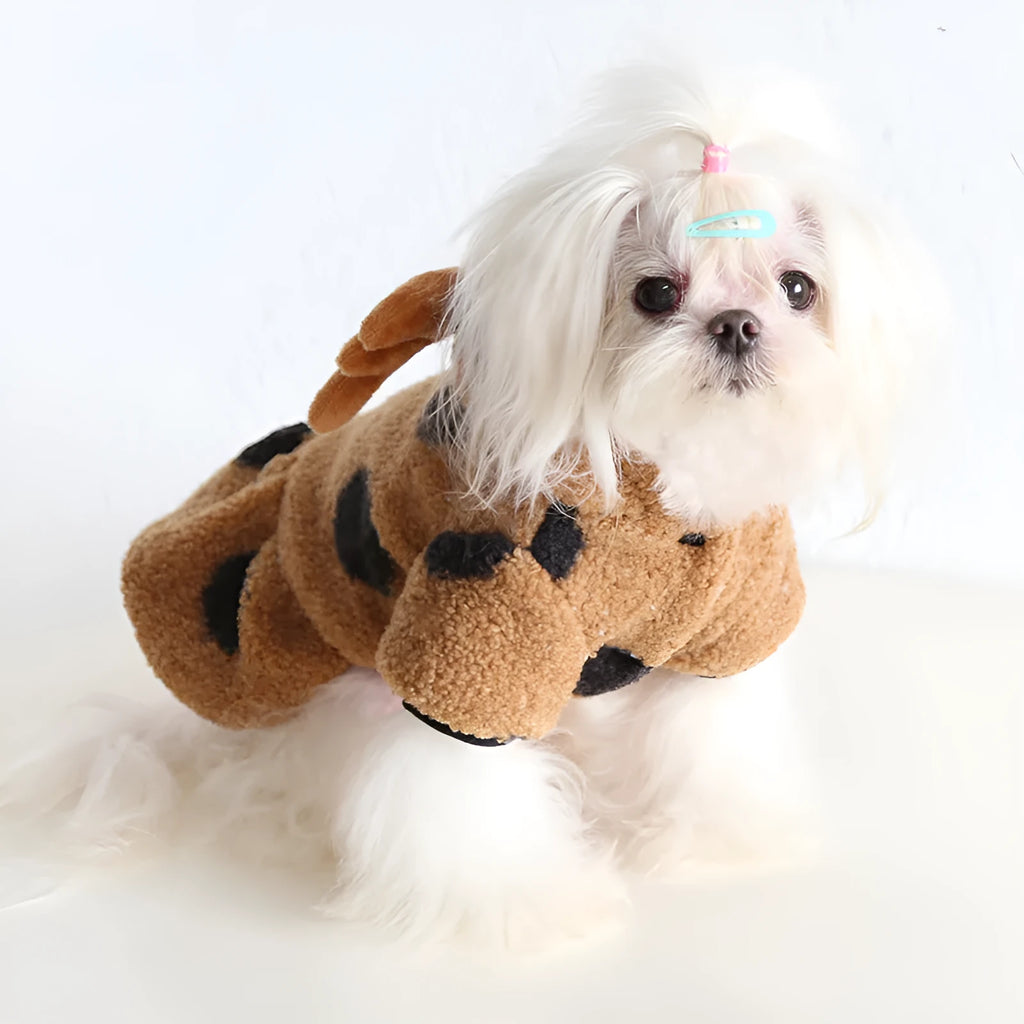 Polka dot elk couple pet clothing for dogs and cats in casual style with five size options