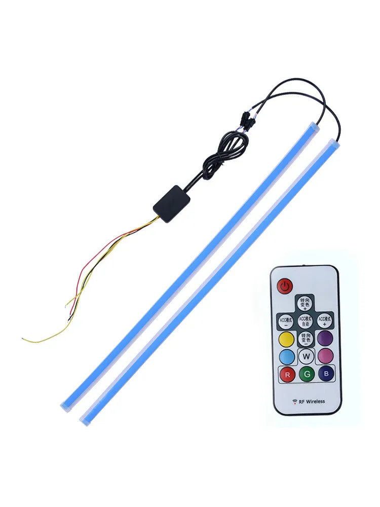 Universal RGB LED daytime running lights with remote control in three size options