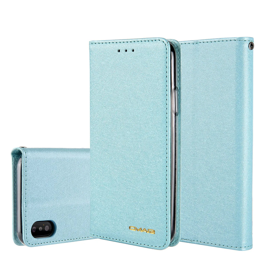 Apple flip phone case with card slots in PU leather for iPhone models