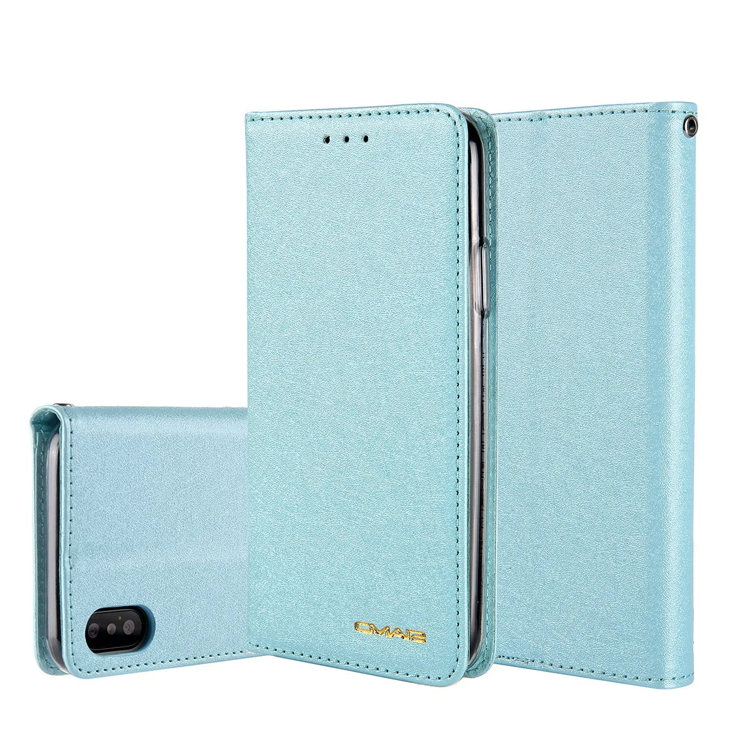 Apple flip phone case with card slots in PU leather for iPhone models