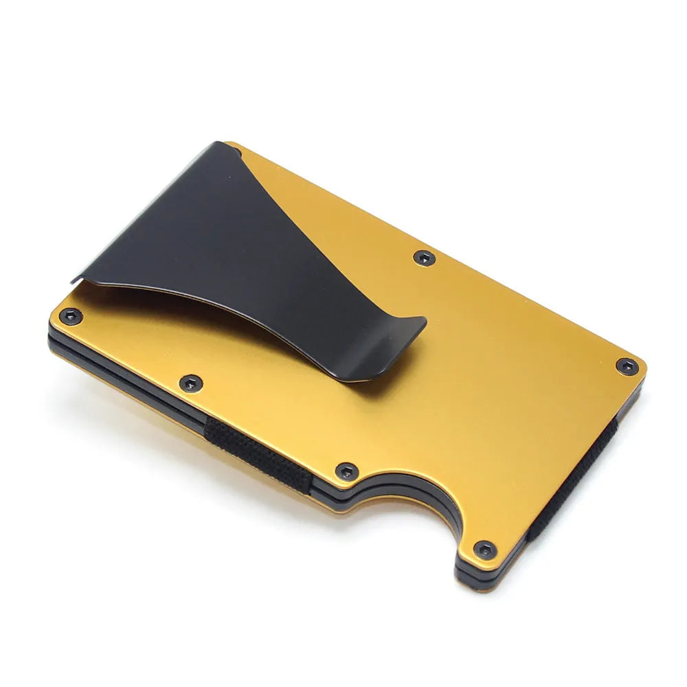 Carbon fibre wallet card holder in multiple colours with 8mm thickness holding bank cards