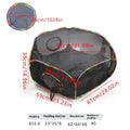 Foldable mesh cat roll cage showing multiple shape configurations including hexagonal, tee, and tent designs