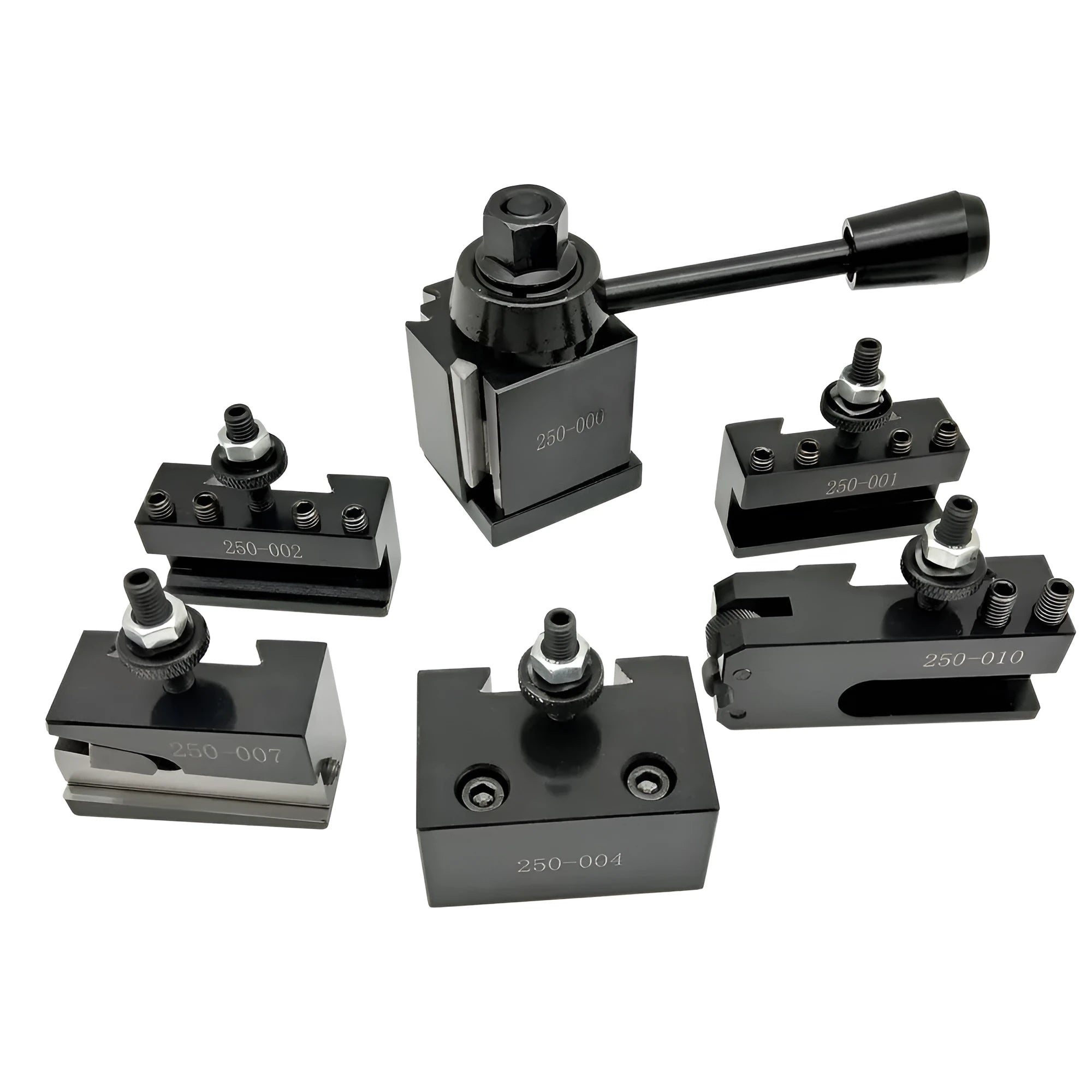 Machifit 250-000 hardened steel quick change tool post with holders for woodworking lathe