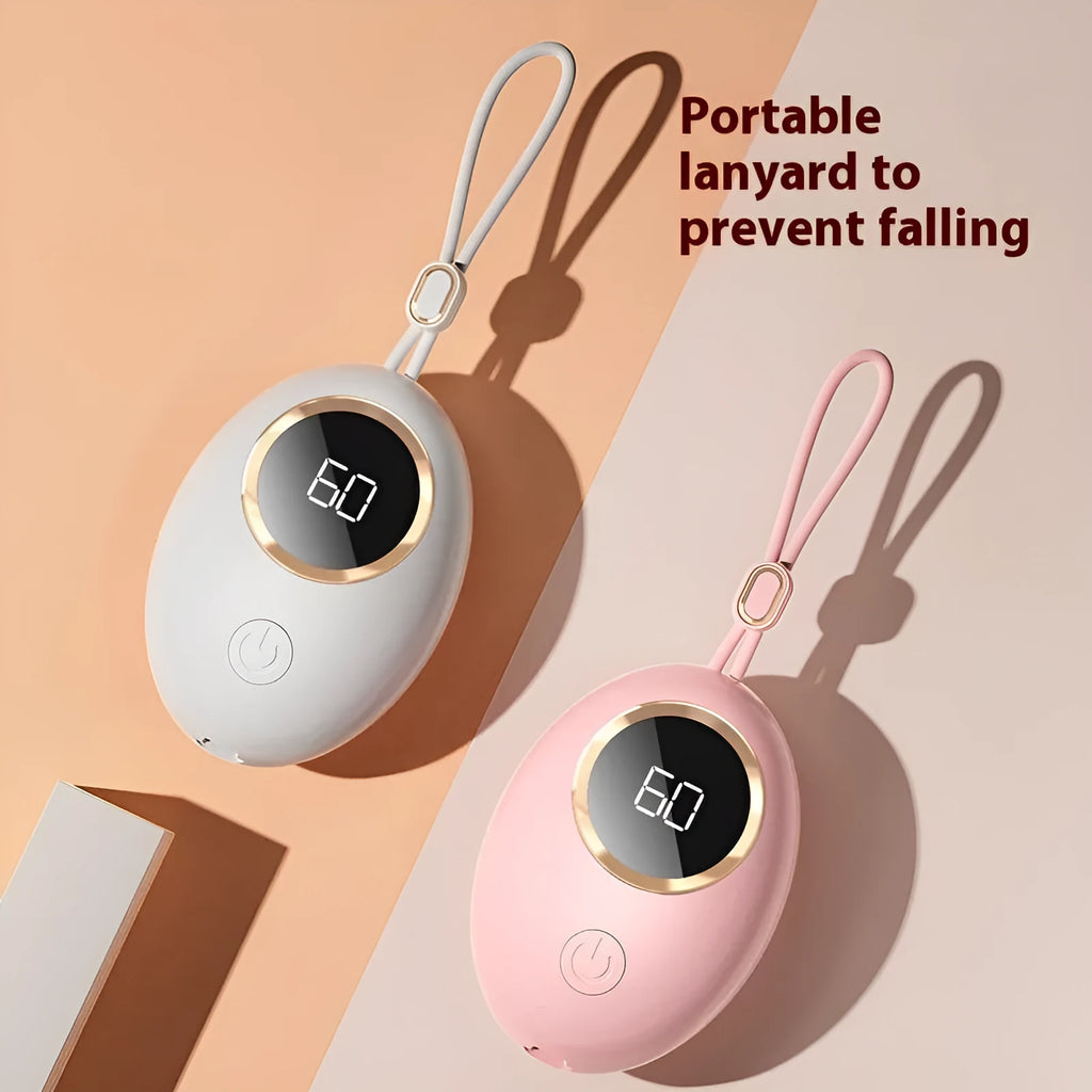 USB digital display hand warmer power bank in six colour options with aluminium heat dissipation