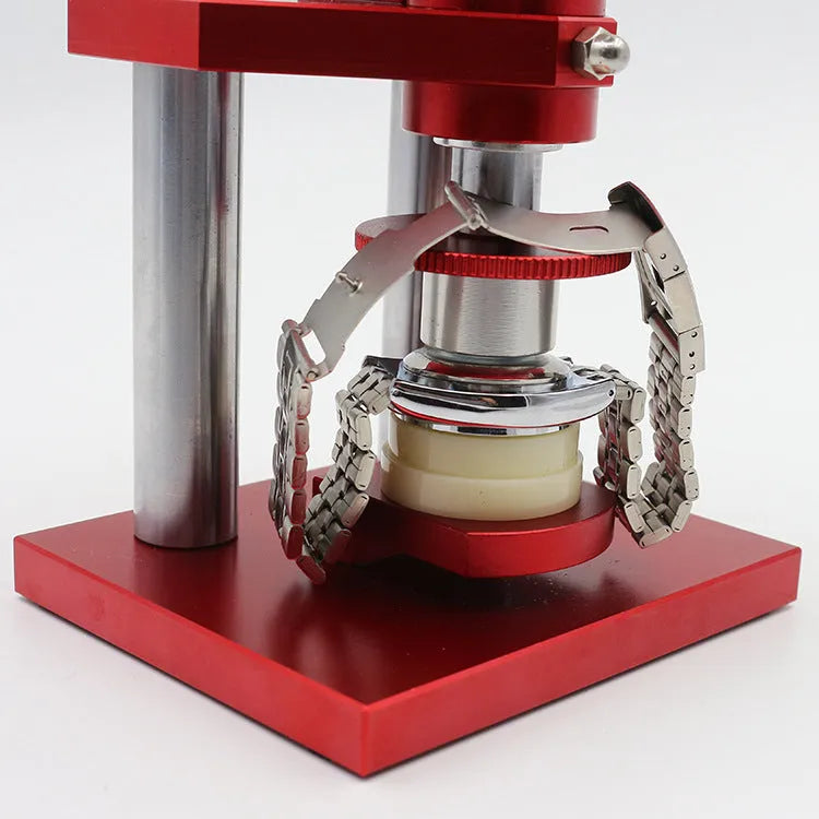 Watch repair spiral cap presser with 20 plastic molds for back cover sealing