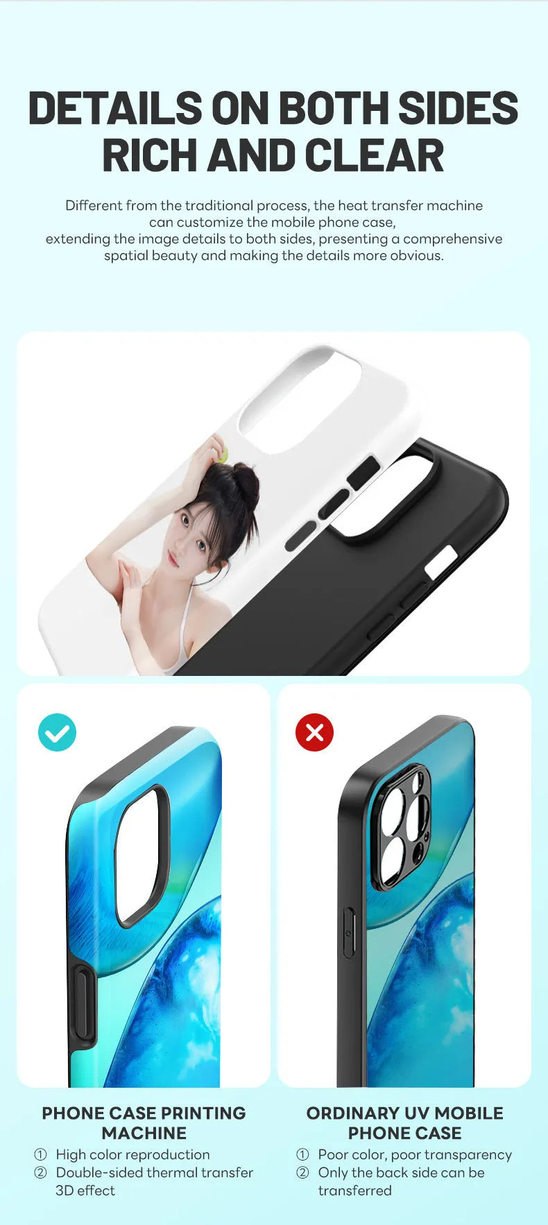 Metal phone case heat transfer printing machine for custom mobile case designs