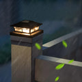 Solar pile fence lamp with ABS shell, warm and white LED light options for garden handrail lawn use