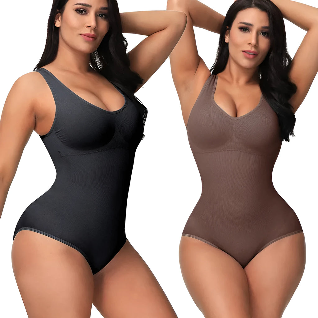 Seamless nylon women's bodysuit shapewear in multiple colours and sizes