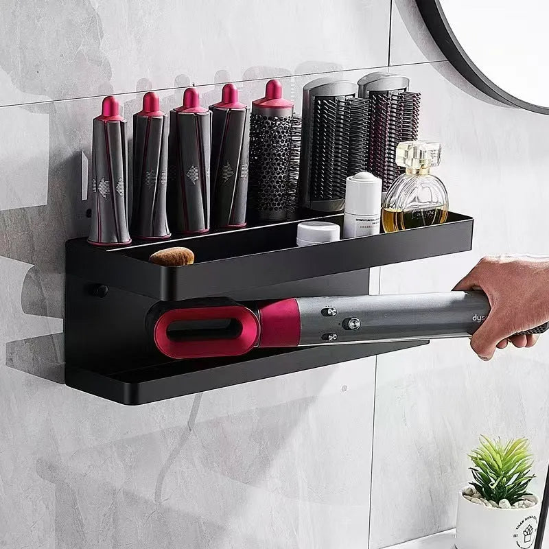 White punch-free aluminium bathroom storage rack holding Marcel wavers on double layers