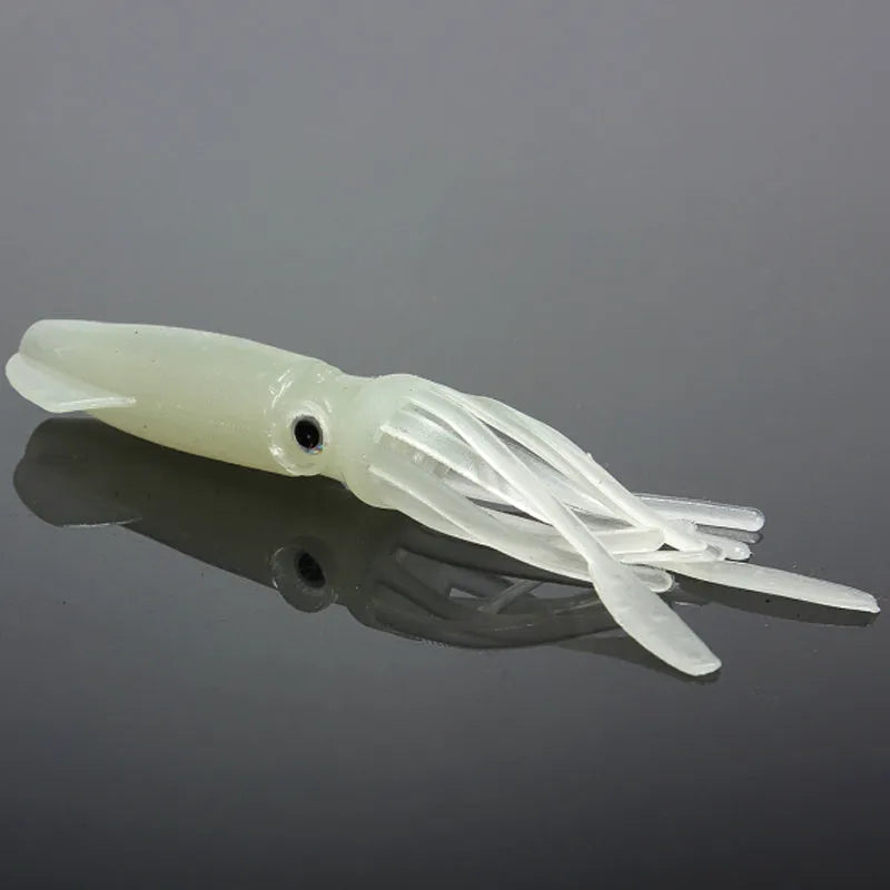Luminous squid bait 105mm 8.5g soft plastic light green bionic shape for sea fishing