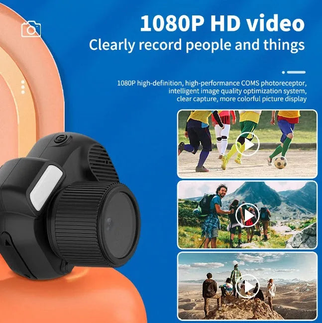 Black Y3000 HD outdoor sports camera with small display screen, shown with a memory card.