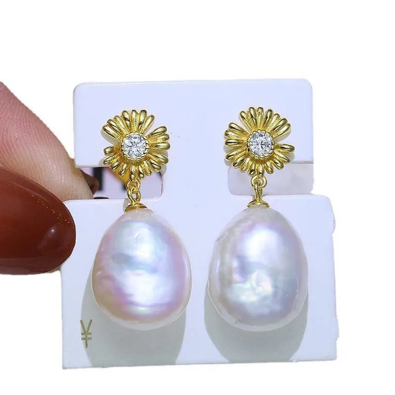 S925 sterling silver baroque floral earring ring holder in silver or gold finish for jewellery organisation