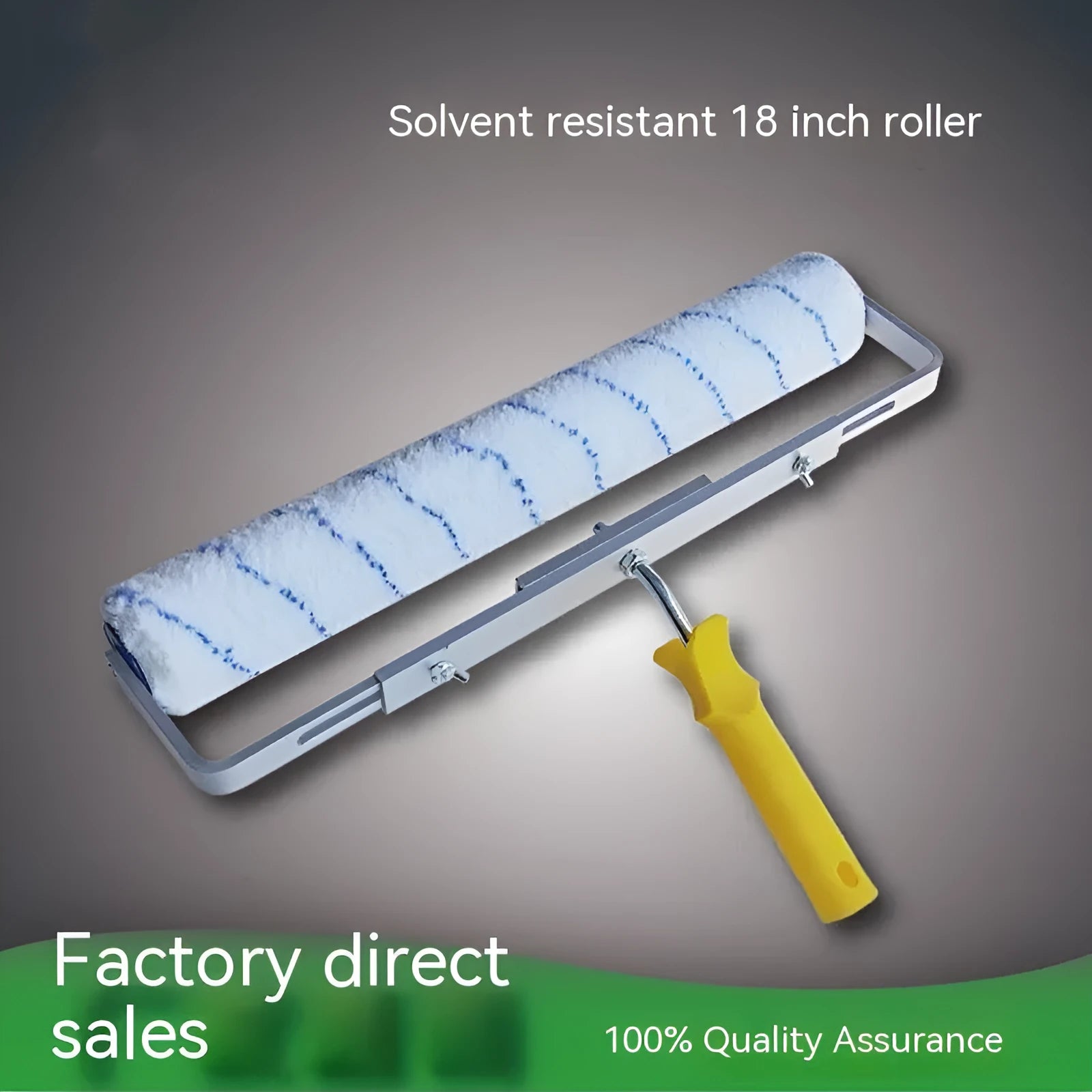 18-inch paint roller set with three brush head types and extendable handle for wall painting